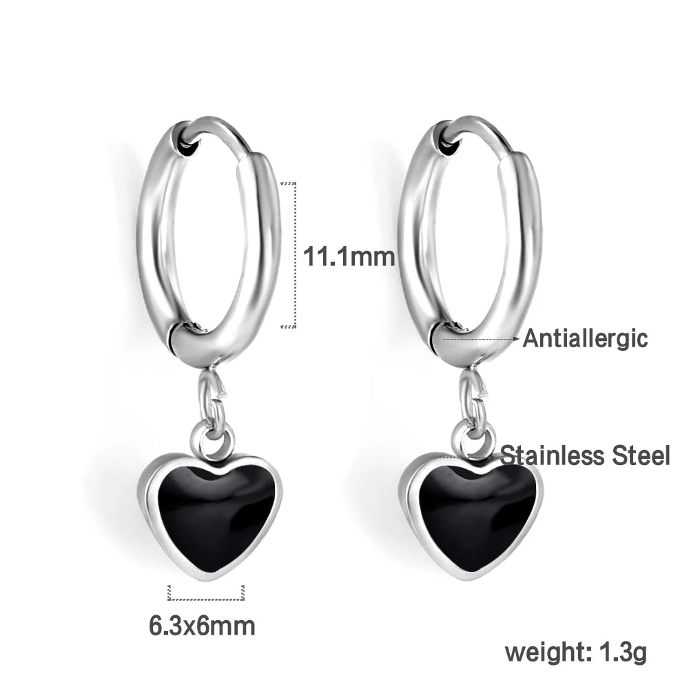 Lustrevia Heart-Shaped Pendant Earrings
