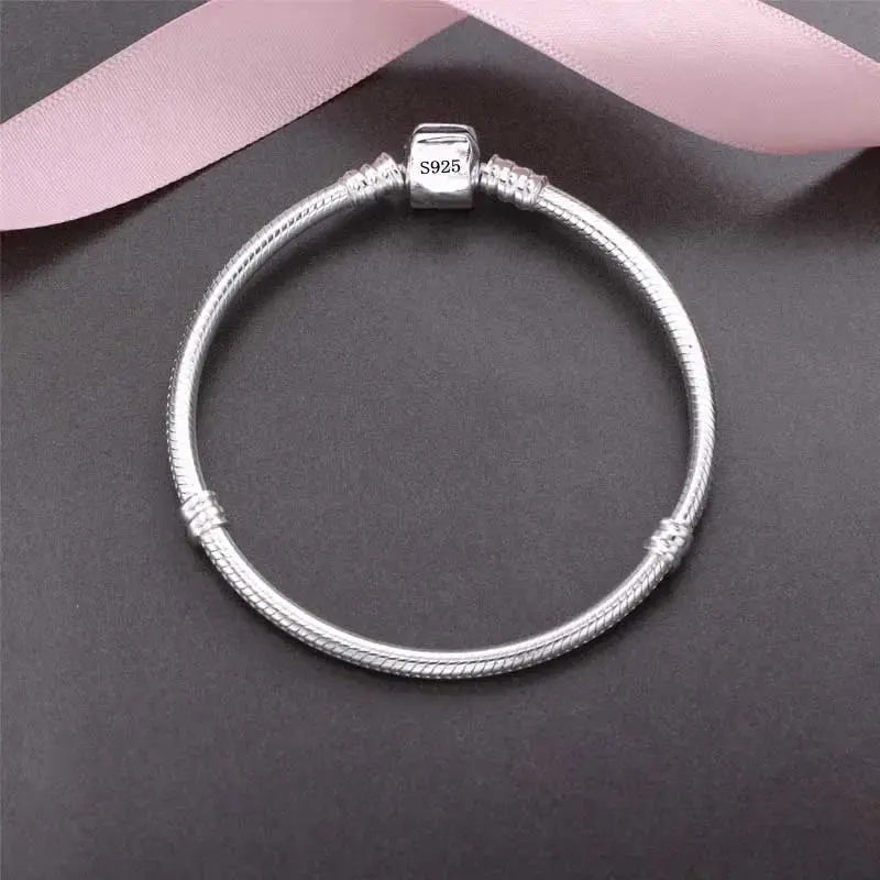 Lustrevia 925 Sterling Silver 3mm Snake Chain Bangle