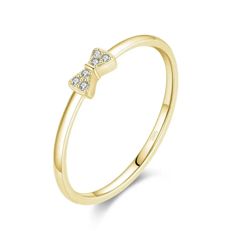 Lustrevia 925 Sterling Silver Gold-Tone Square CZ Ring