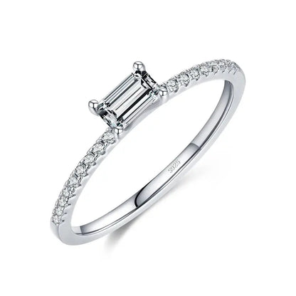 Lustrevia 925 Sterling Silver Gold-Tone Square CZ Ring