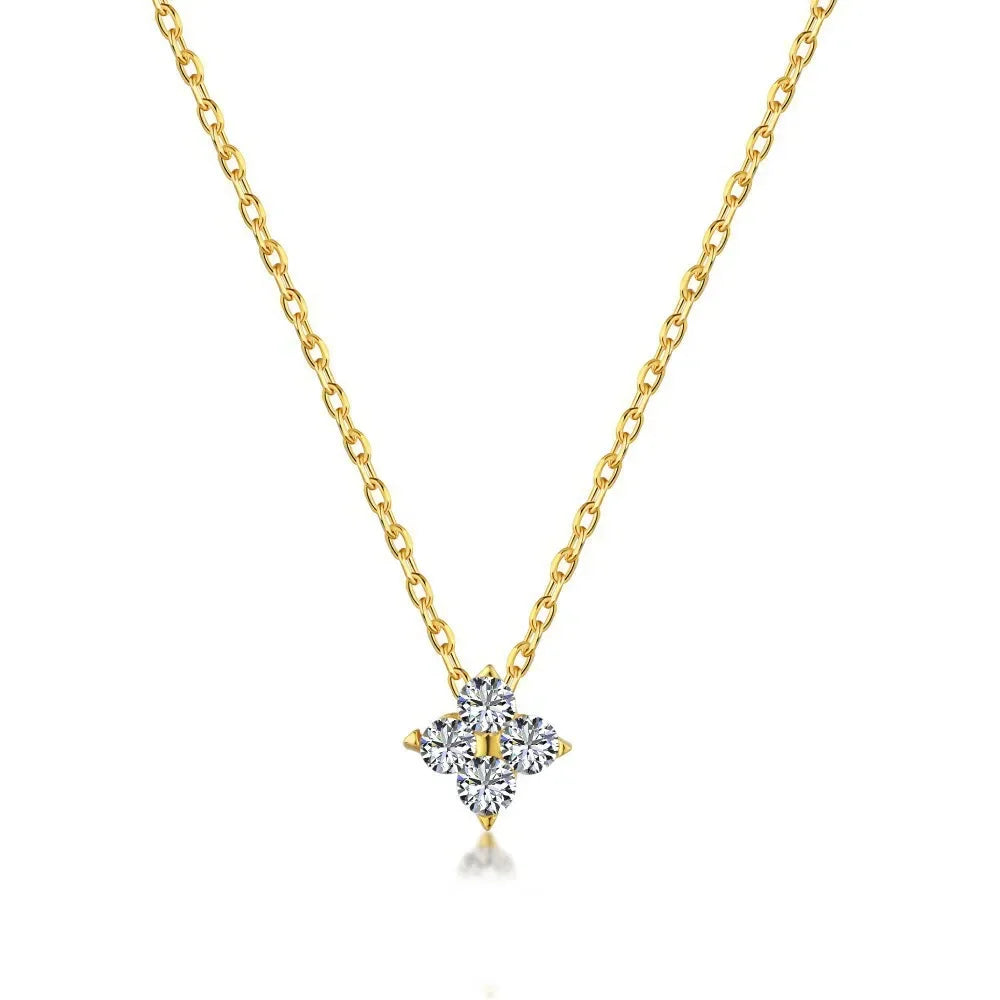 Lustrevia 18K Gold Plated Four-Leaf Clover Collar Necklace