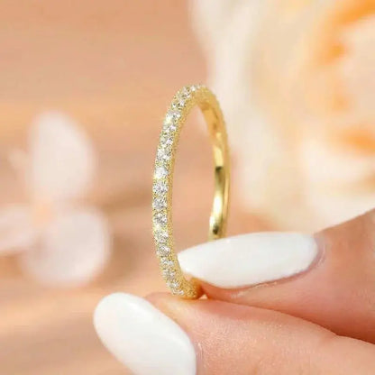 Lustrevia 925 Sterling Silver Zircon Stackable Ring