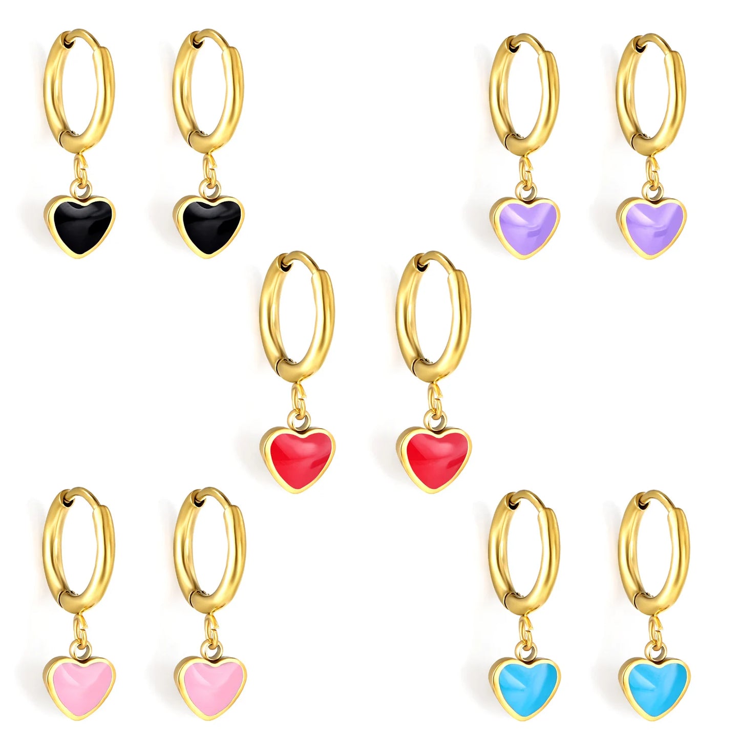 Lustrevia Heart-Shaped Pendant Earrings