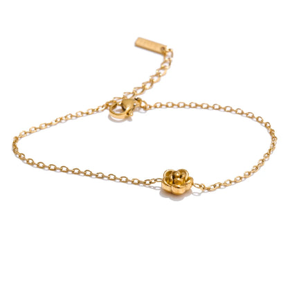 Lustrevia PVD Gold & Platinum Rose Flower Necklace, Bracelet & Earrings Set