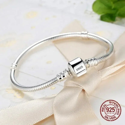 Lustrevia 925 Sterling Silver 3mm Snake Chain Bangle