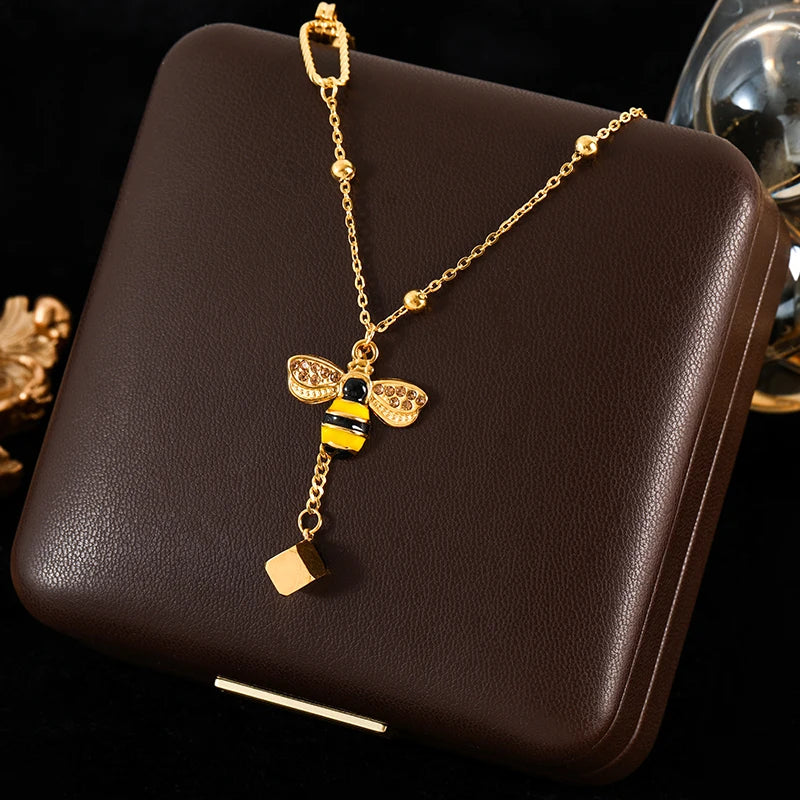 Lustrevia 18K Gold Plated Water Drop Pendant Necklace