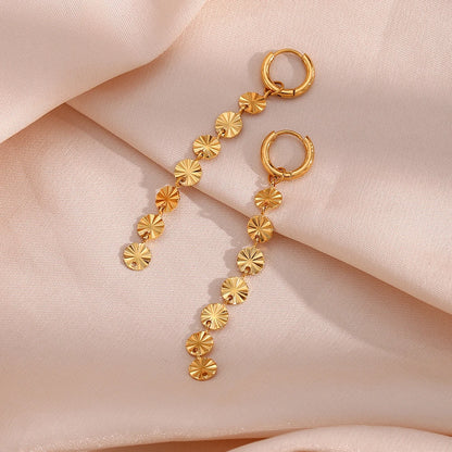 Lustrevia 18K Gold Plated Snowflake Tassel Hoop Earrings