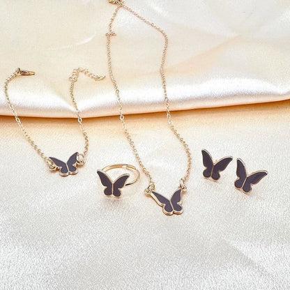 Lustrevia Gold Butterfly 5-Piece Jewelry Set