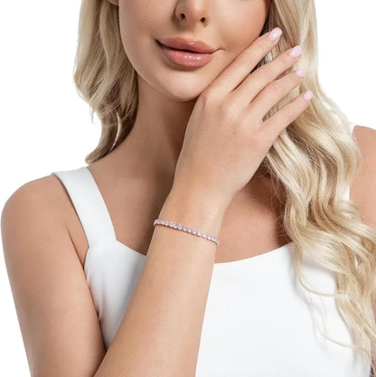 Lustrevia 18K Gold Plated CZ Tennis Bracelet