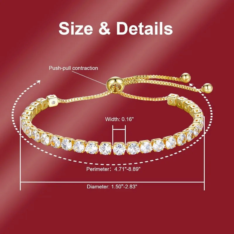 Lustrevia 18K Gold Plated CZ Tennis Bracelet