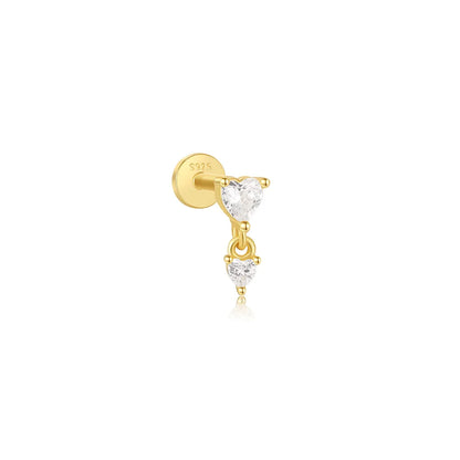Lustrevia 925 Sterling Silver CZ Screw-Back Stud Earrings