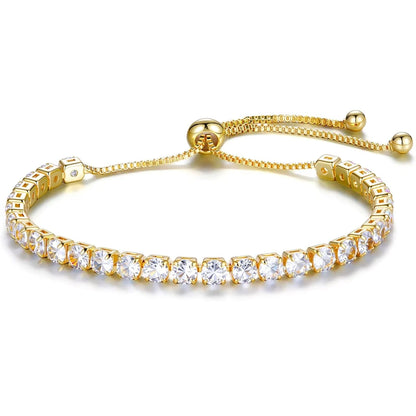 Lustrevia 18K Gold Plated CZ Tennis Bracelet
