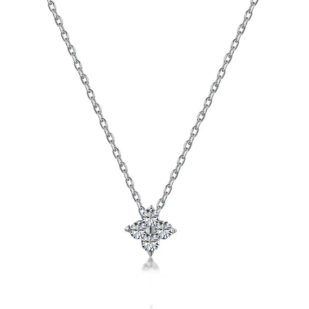 Lustrevia 18K Gold Plated Four-Leaf Clover Collar Necklace