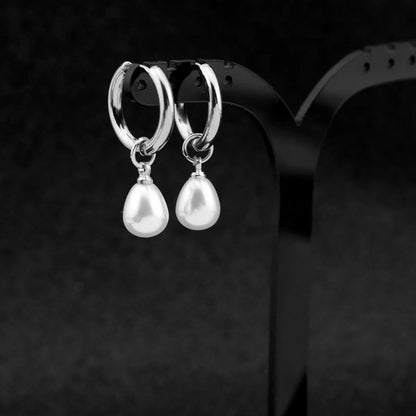 Lustrevia 18K Gold Plated Simulated Pearl Drop Earrings
