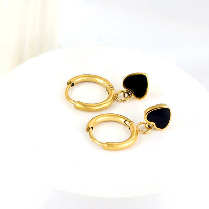 Lustrevia Heart-Shaped Pendant Earrings