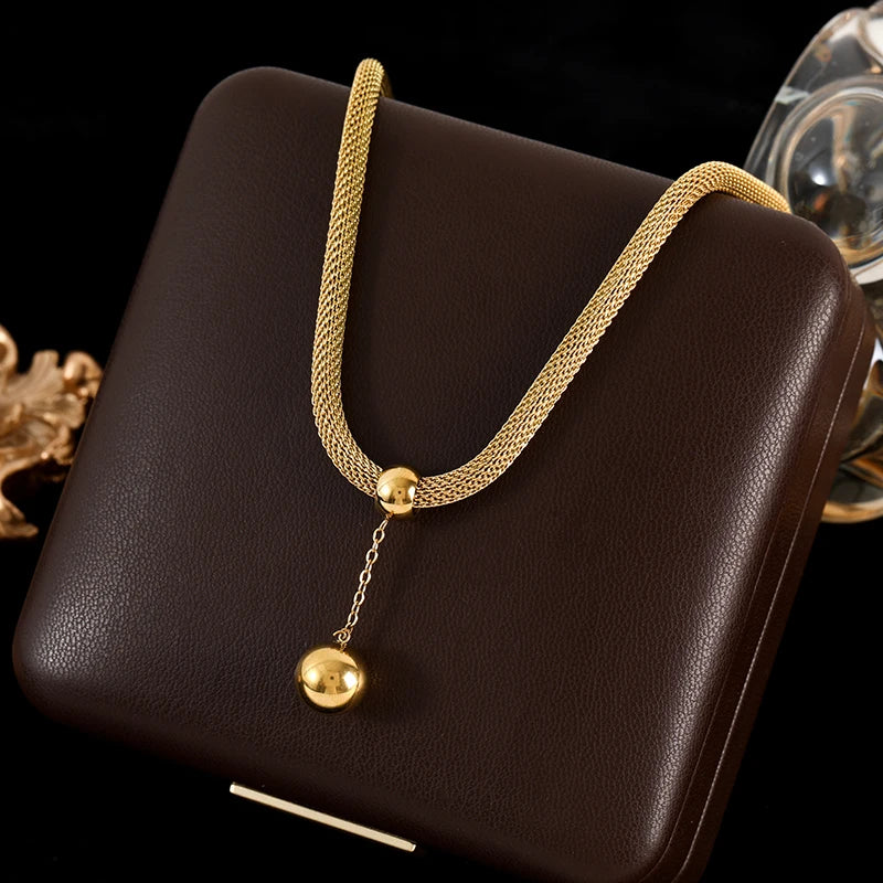 Lustrevia 18K Gold Plated Water Drop Pendant Necklace
