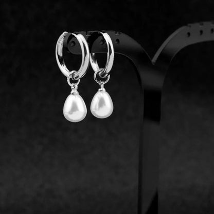 Lustrevia 18K Gold Plated Simulated Pearl Drop Earrings