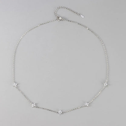 Lustrevia 18K Gold Plated Four-Leaf Clover Collar Necklace