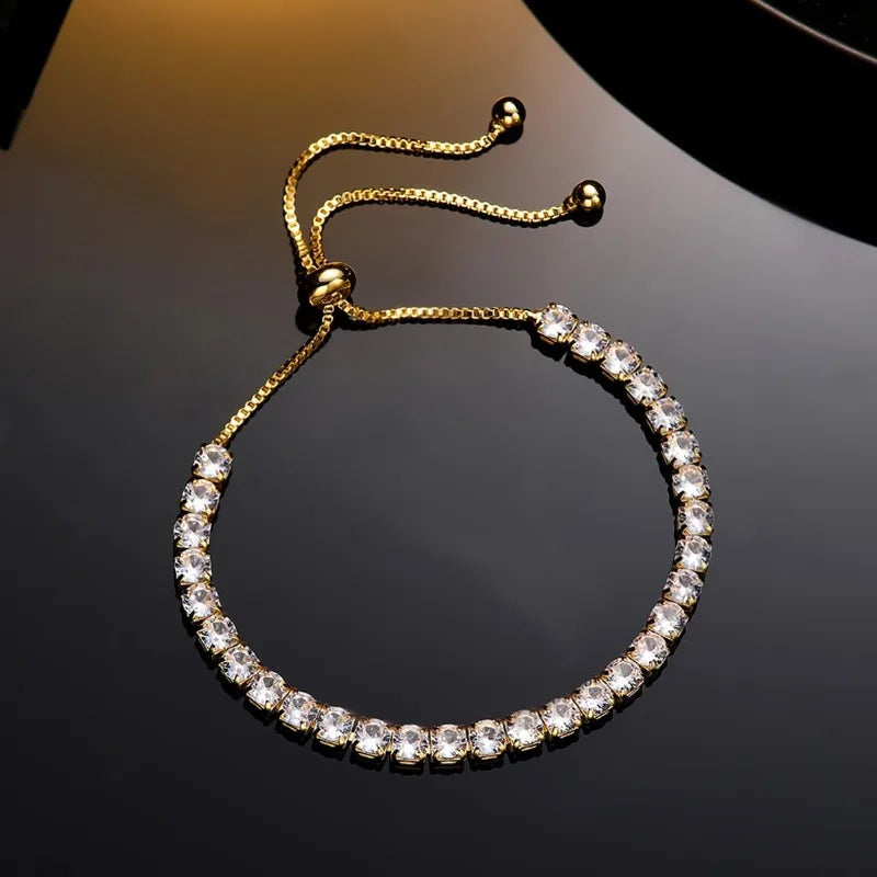 Lustrevia 18K Gold Plated CZ Tennis Bracelet