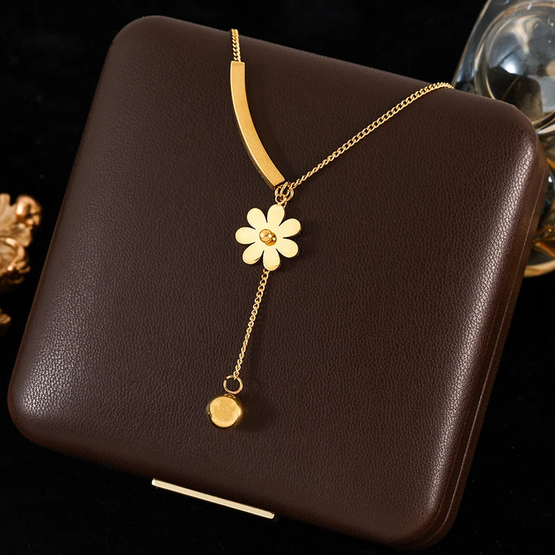 Lustrevia 18K Gold Plated Water Drop Pendant Necklace
