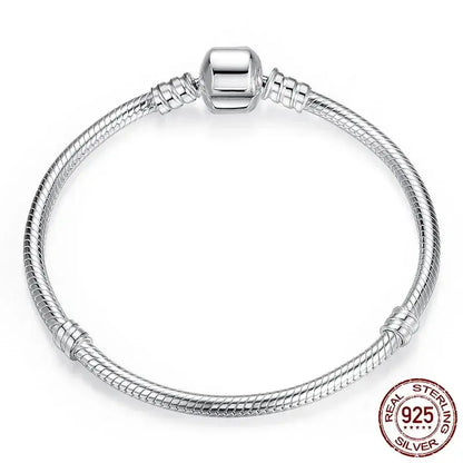 Lustrevia 925 Sterling Silver 3mm Snake Chain Bangle