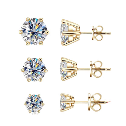 Lustrevia 925 Sterling Silver Moissanite Stud Earrings