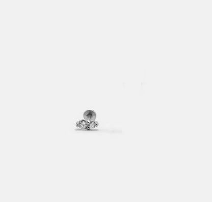 Lustrevia 925 Sterling Silver CZ Screw-Back Stud Earrings