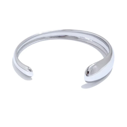 Lustrevia 18K Gold PVD Stainless Steel Layered Cuff Bracelet