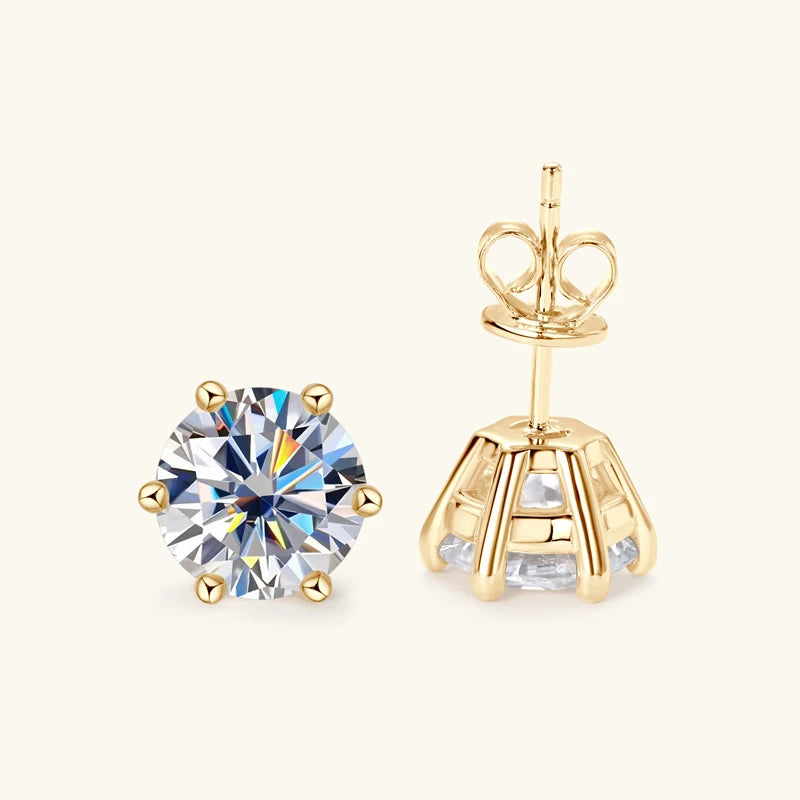Lustrevia 925 Sterling Silver Moissanite Stud Earrings