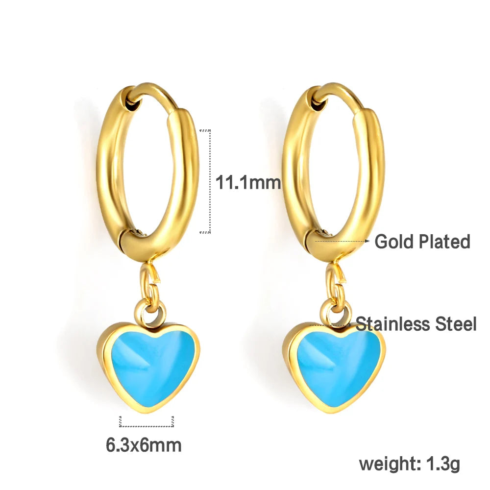 Lustrevia Heart-Shaped Pendant Earrings