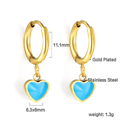 Lustrevia Heart-Shaped Pendant Earrings
