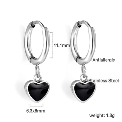 Lustrevia Heart-Shaped Pendant Earrings