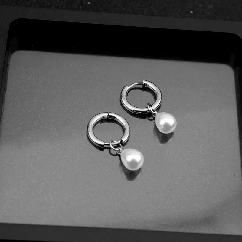 Lustrevia 18K Gold Plated Simulated Pearl Drop Earrings