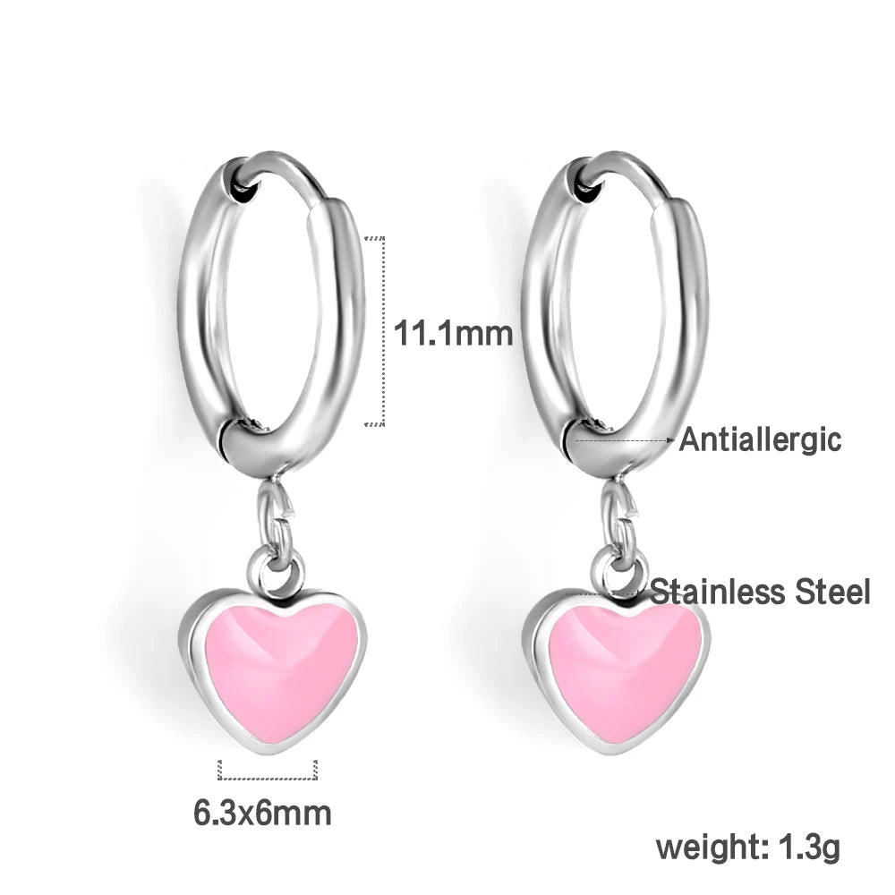 Lustrevia Heart-Shaped Pendant Earrings
