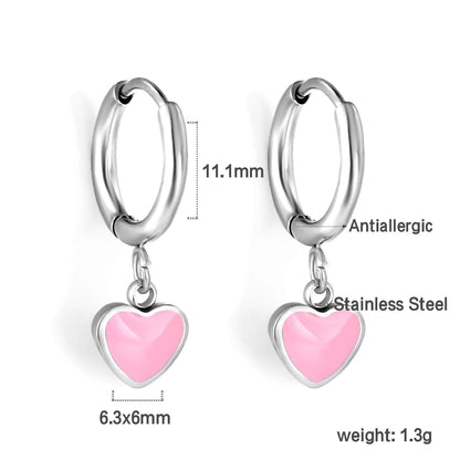 Lustrevia Heart-Shaped Pendant Earrings