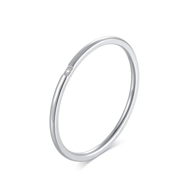 Lustrevia 18K Gold Plated Ultra Slim CZ Stackable Ring