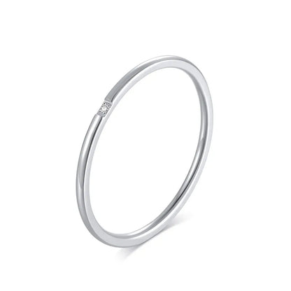 Lustrevia 18K Gold Plated Ultra Slim CZ Stackable Ring