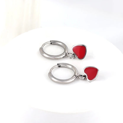 Lustrevia Heart-Shaped Pendant Earrings