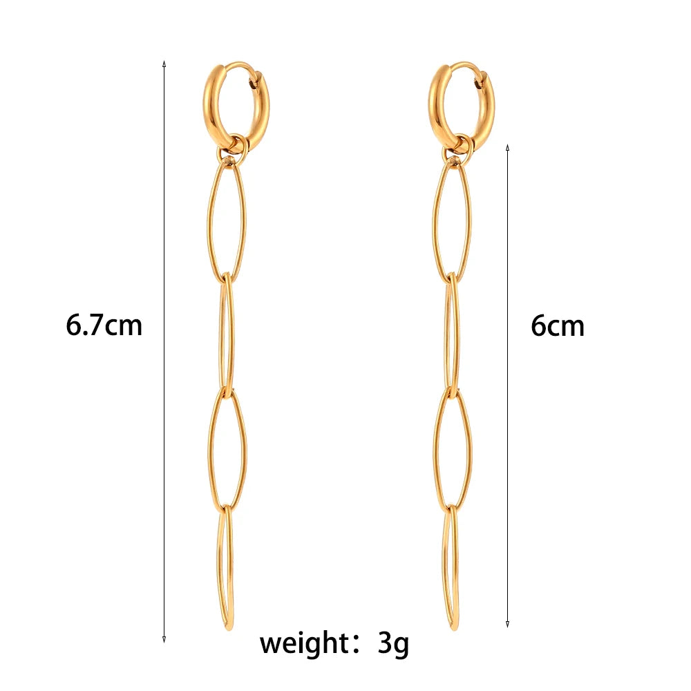 Lustrevia 18K Gold Plated Snowflake Tassel Hoop Earrings