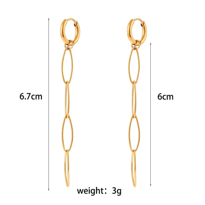 Lustrevia 18K Gold Plated Snowflake Tassel Hoop Earrings