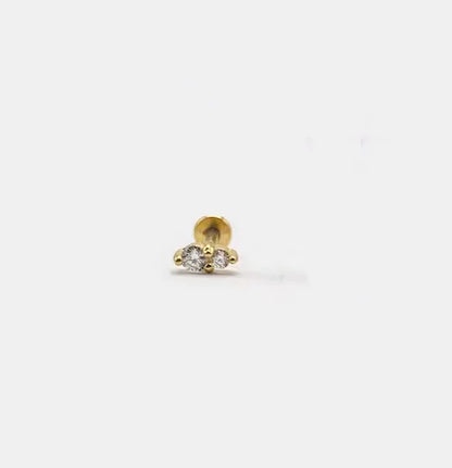 Lustrevia 925 Sterling Silver CZ Screw-Back Stud Earrings