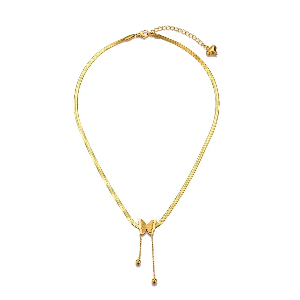 Lustrevia Gold-Tone Butterfly Pendant Necklace