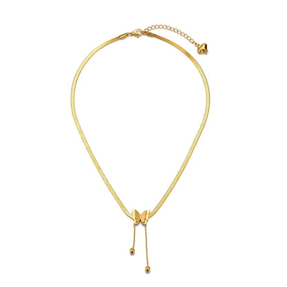 Lustrevia Gold-Tone Butterfly Pendant Necklace