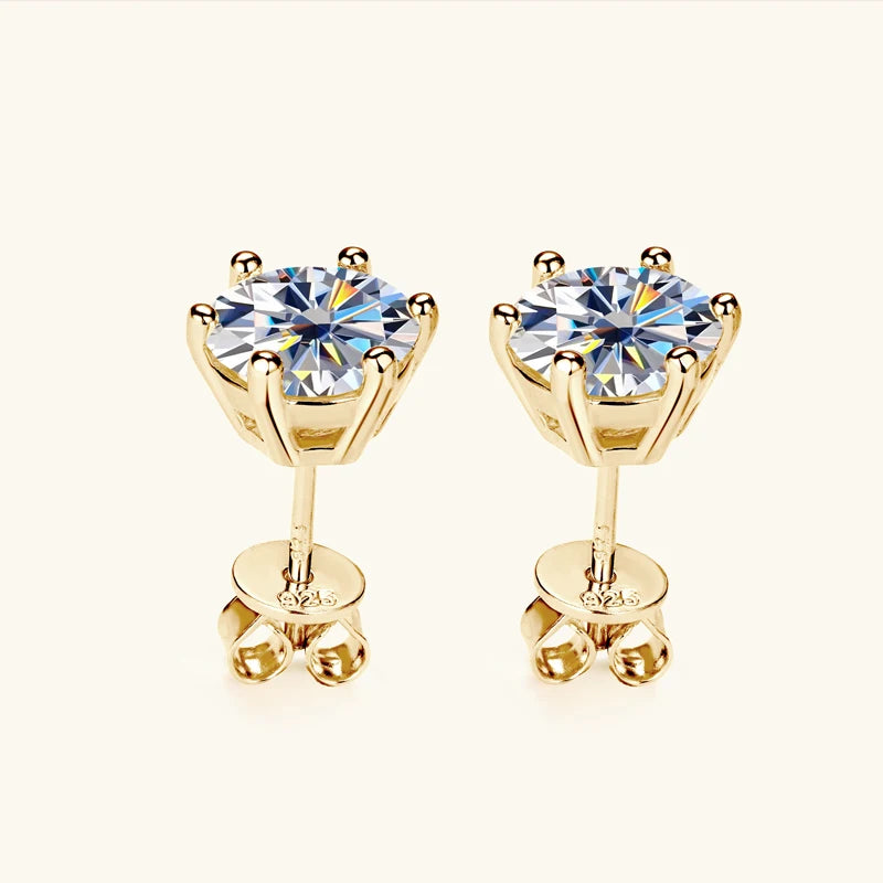 Lustrevia 925 Sterling Silver Moissanite Stud Earrings