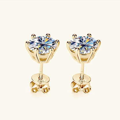 Lustrevia 925 Sterling Silver Moissanite Stud Earrings
