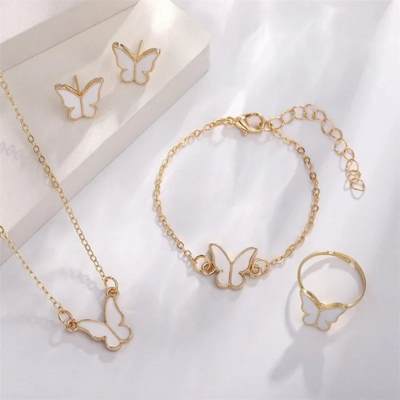 Lustrevia Gold Butterfly 5-Piece Jewelry Set