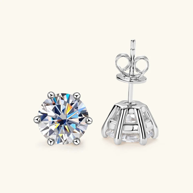 Lustrevia 925 Sterling Silver Moissanite Stud Earrings