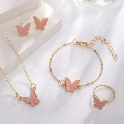 Lustrevia Gold Butterfly 5-Piece Jewelry Set