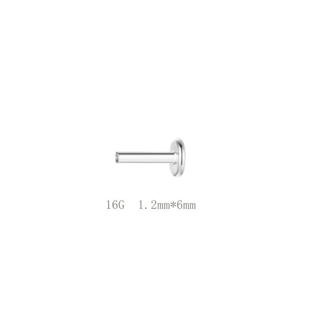 Lustrevia 925 Sterling Silver CZ Screw-Back Stud Earrings