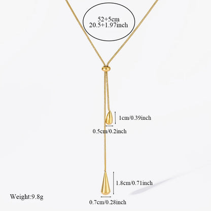 Lustrevia 18K Gold Plated Water Drop Pendant Necklace